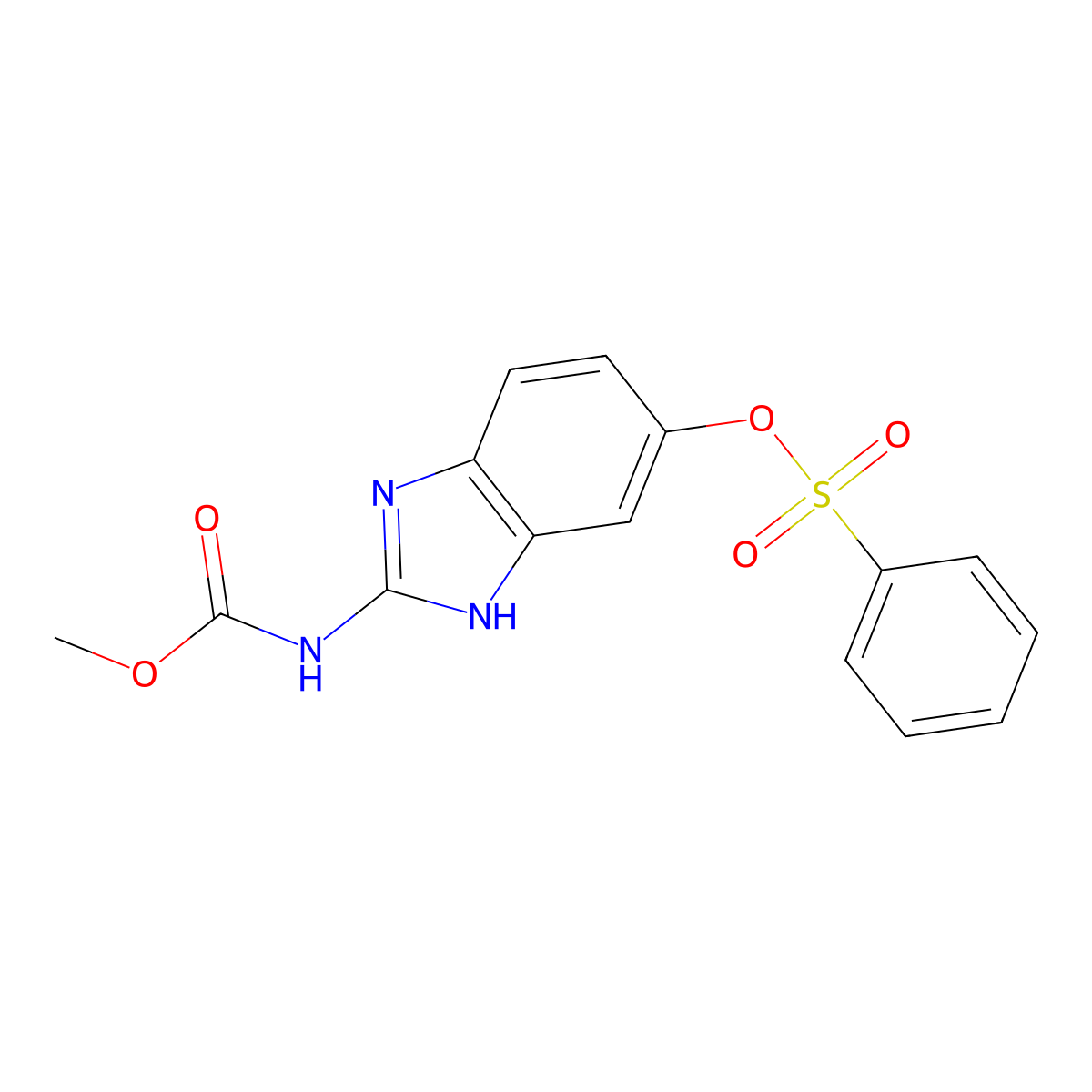 2-BENZIMIDAZOLECARBAMIC ACID, 5-HYDROXY-, METHYL ESTER, BENZENESULFONATE (ester) molecular structure, CAS 59206-66-5