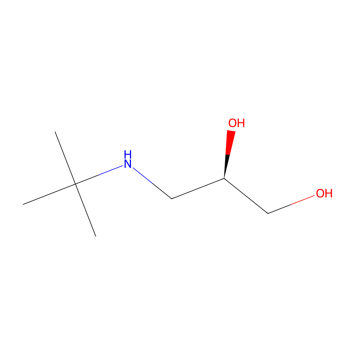 (2R)-3-(tert-butylamino)propane-1,2-diol molecular structure, CAS 59207-70-4