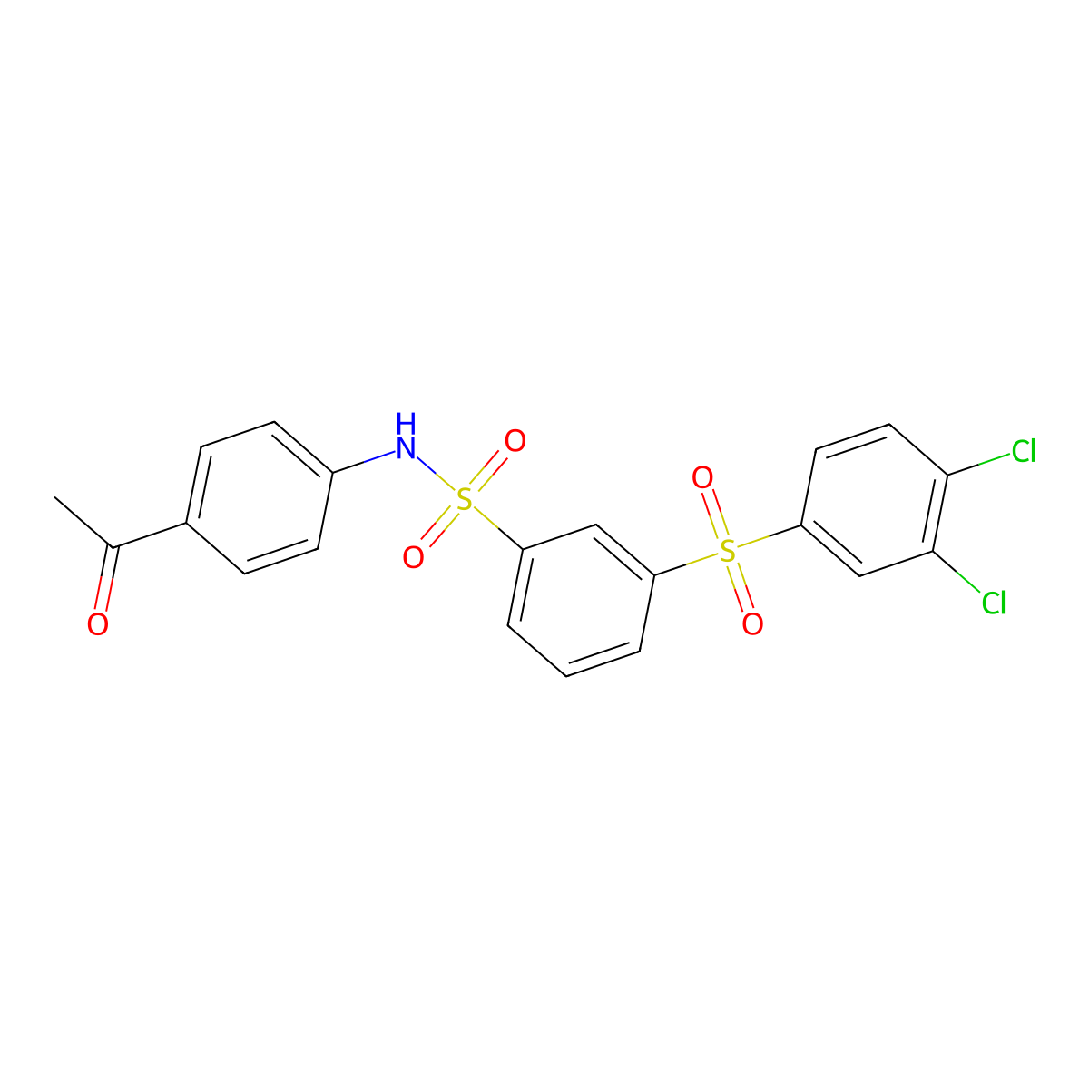N-(4-acetylphenyl)-3-(3,4-dichlorophenyl)sulfonylbenzenesulfonamide molecular structure, CAS 5921-18-6