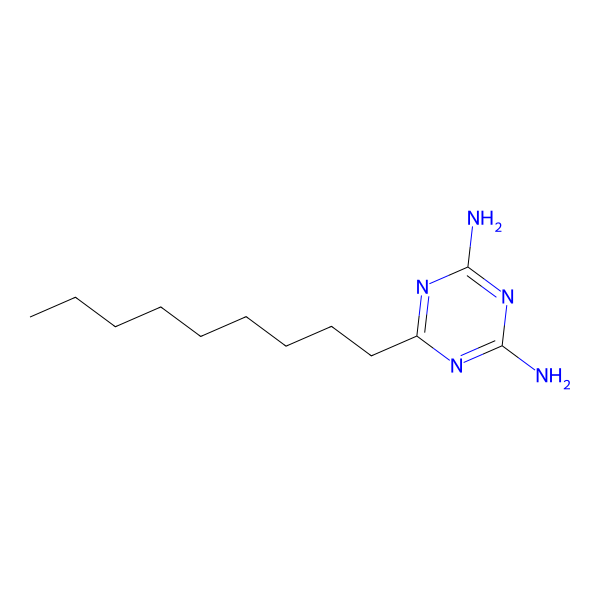 6-Nonyl-1,3,5-triazine-2,4-diamine molecular structure, CAS 5921-65-3