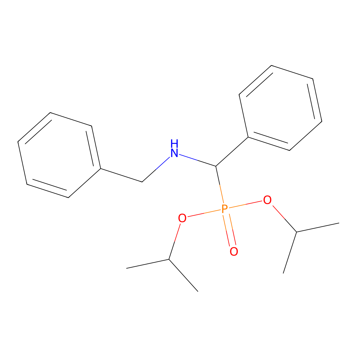 N-benzyl-1-di(propan-2-yloxy)phosphoryl-1-phenylmethanamine molecular structure, CAS 5921-95-9