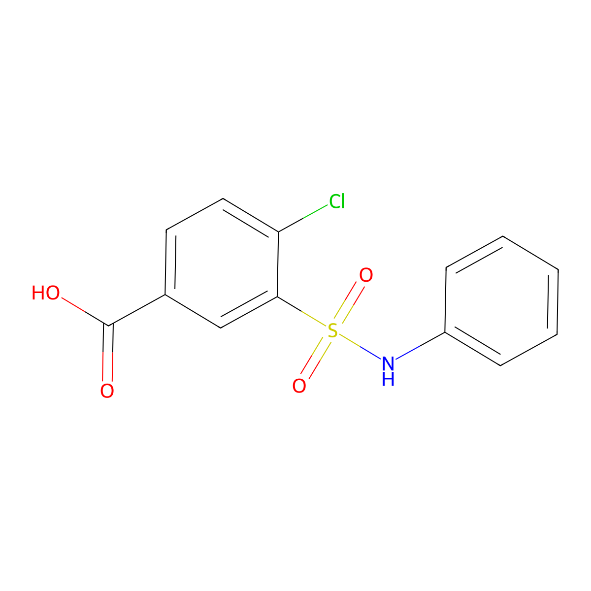 4-Chloro-3-(phenylsulfamoyl)benzoic acid molecular structure, CAS 59210-63-8