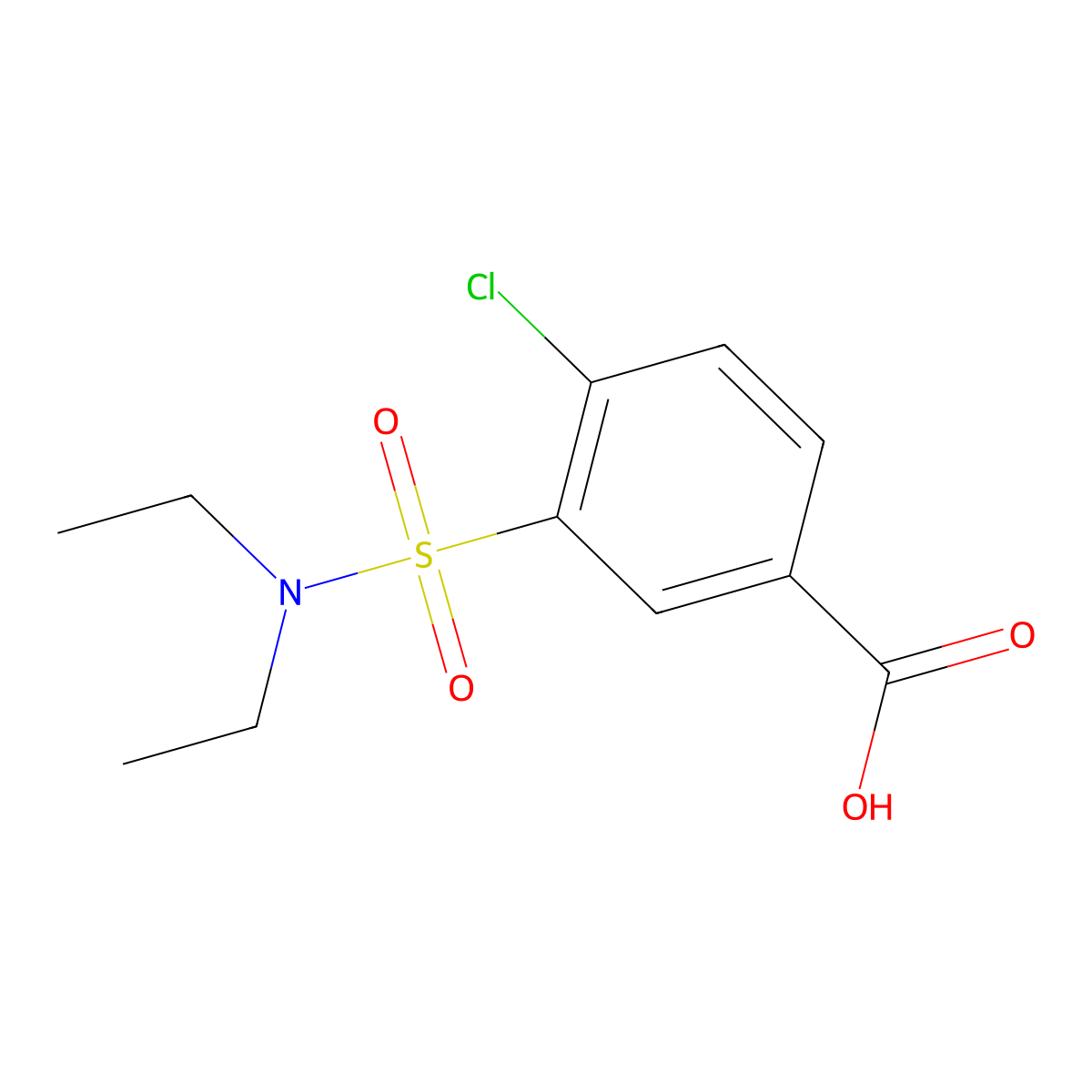 4-Chloro-3-(diethylsulfamoyl)benzoic acid molecular structure, CAS 59210-68-3
