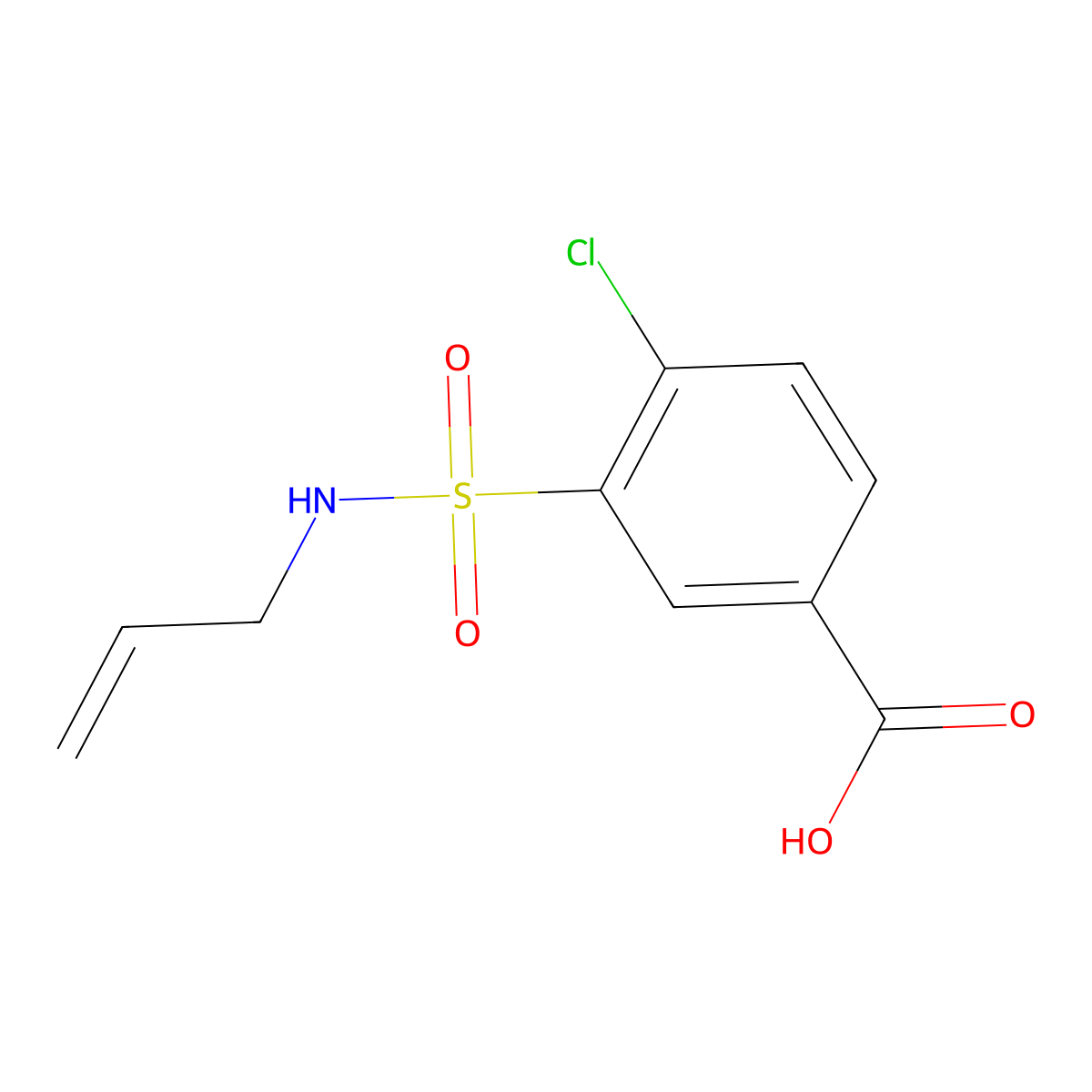 4-Chloro-3-[(prop-2-en-1-yl)sulfamoyl]benzoic acid molecular structure, CAS 59210-69-4