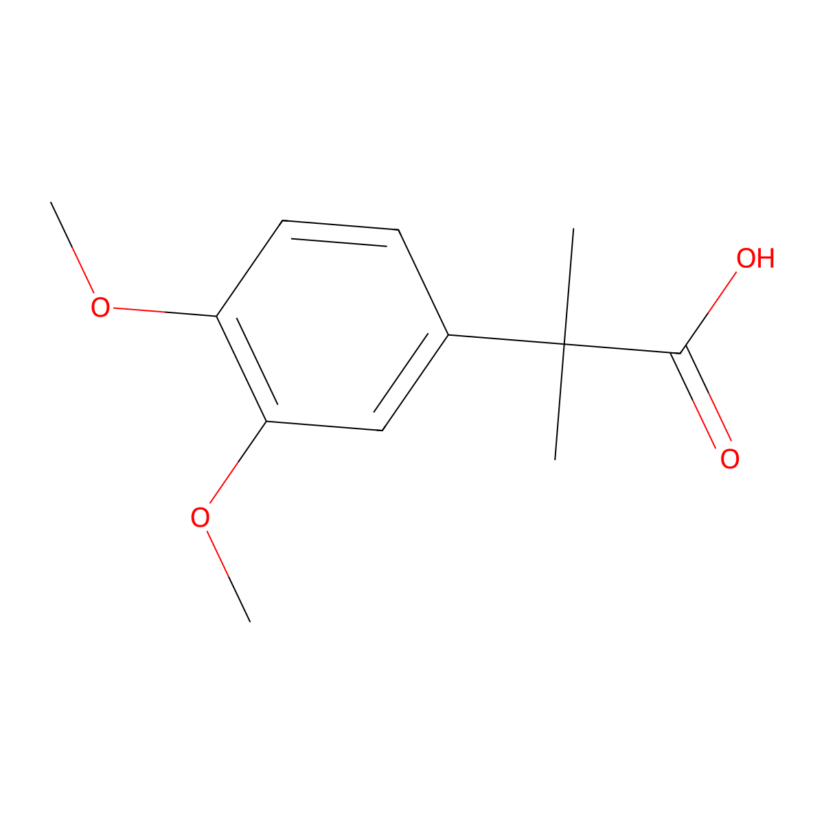 2-(3,4-Dimethoxyphenyl)-2-methylpropanoic acid molecular structure, CAS 59212-11-2