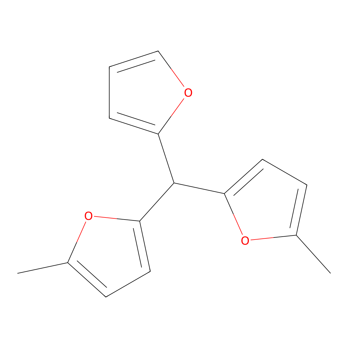 Furan, 2,2'-(2-furanylmethylene)bis(5-methyl- molecular structure, CAS 59212-78-1