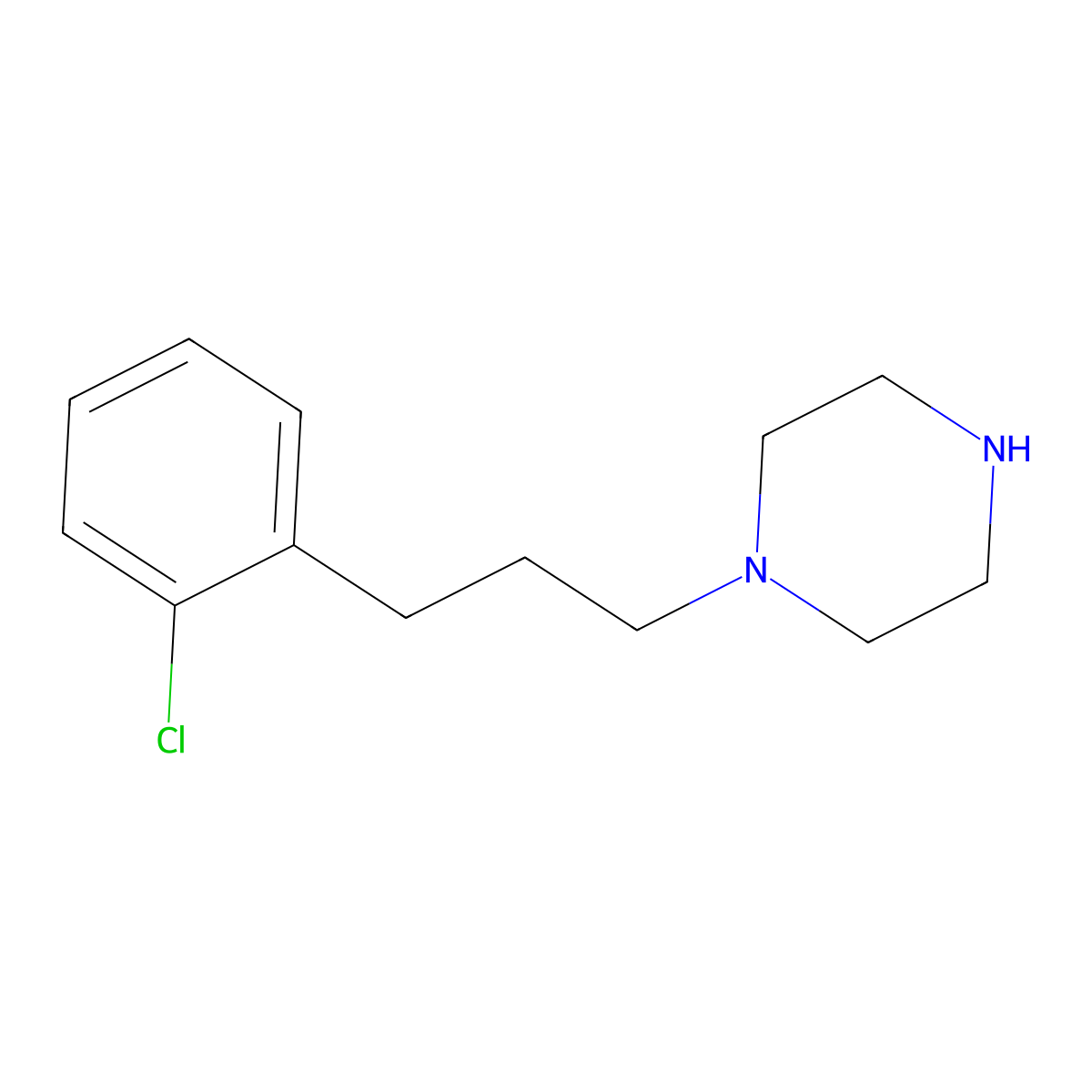 1-[3-(2-Chlorophenyl)propyl]piperazine molecular structure, CAS 59214-24-3