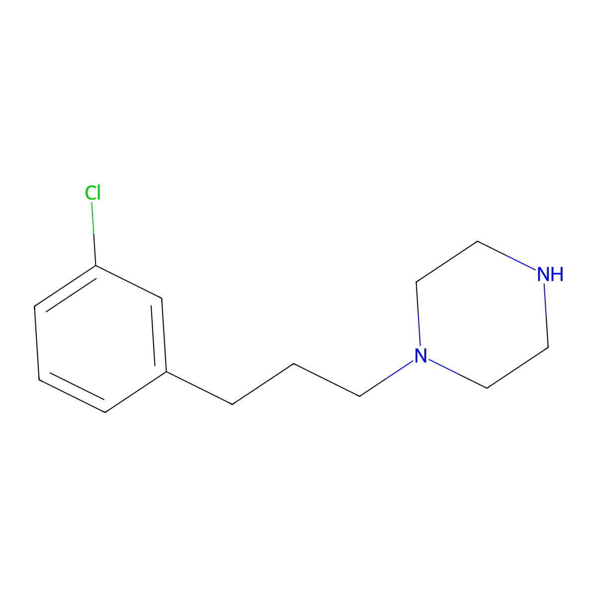 1-[3-(3-Chlorophenyl)propyl]piperazine molecular structure, CAS 59214-25-4