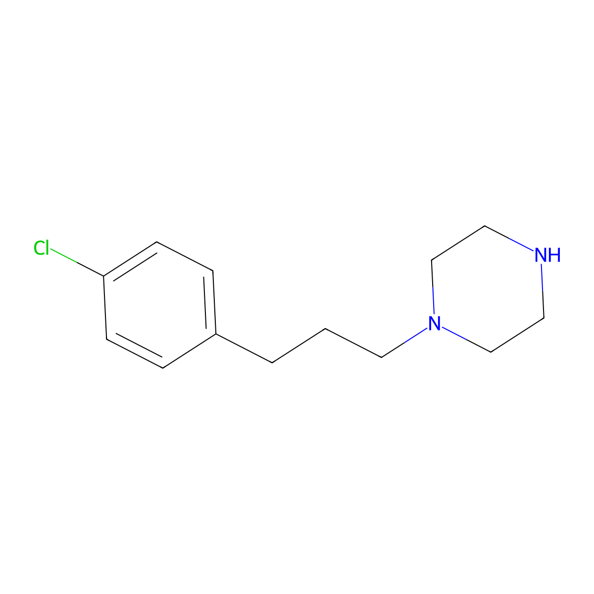 1-(3-(4-Chlorophenyl)propyl)piperazine molecular structure, CAS 59214-26-5