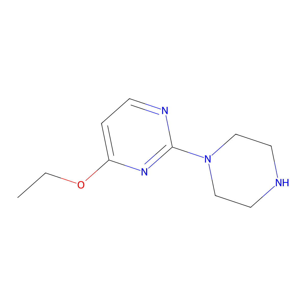 4-Ethoxy-2-(piperazin-1-yl)pyrimidine molecular structure, CAS 59215-35-9