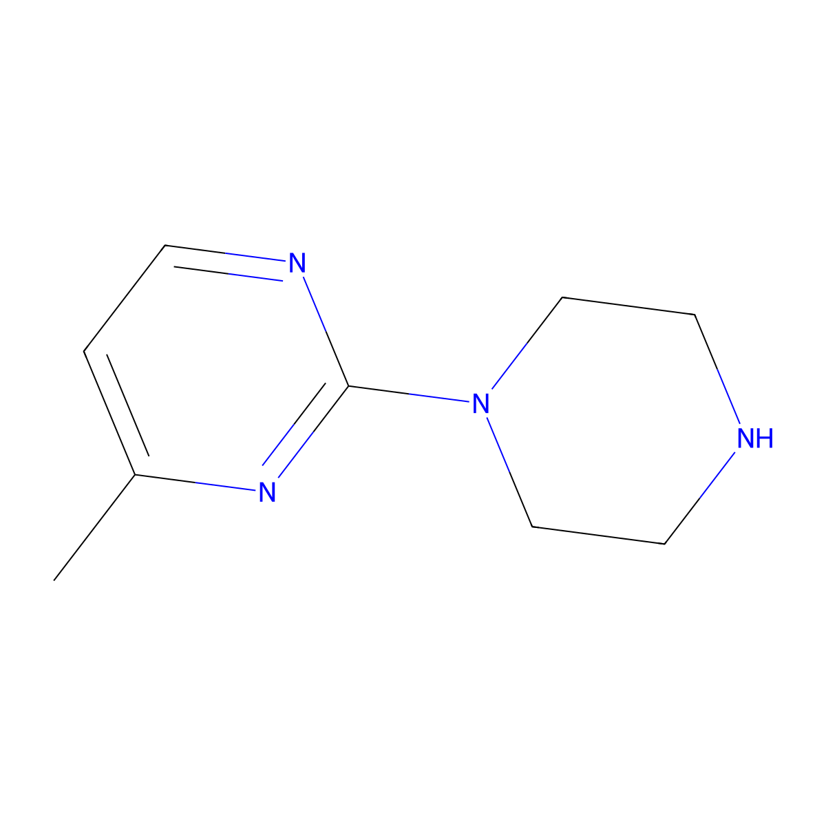 4-Methyl-2-(1-piperazinyl)pyrimidine molecular structure, CAS 59215-36-0