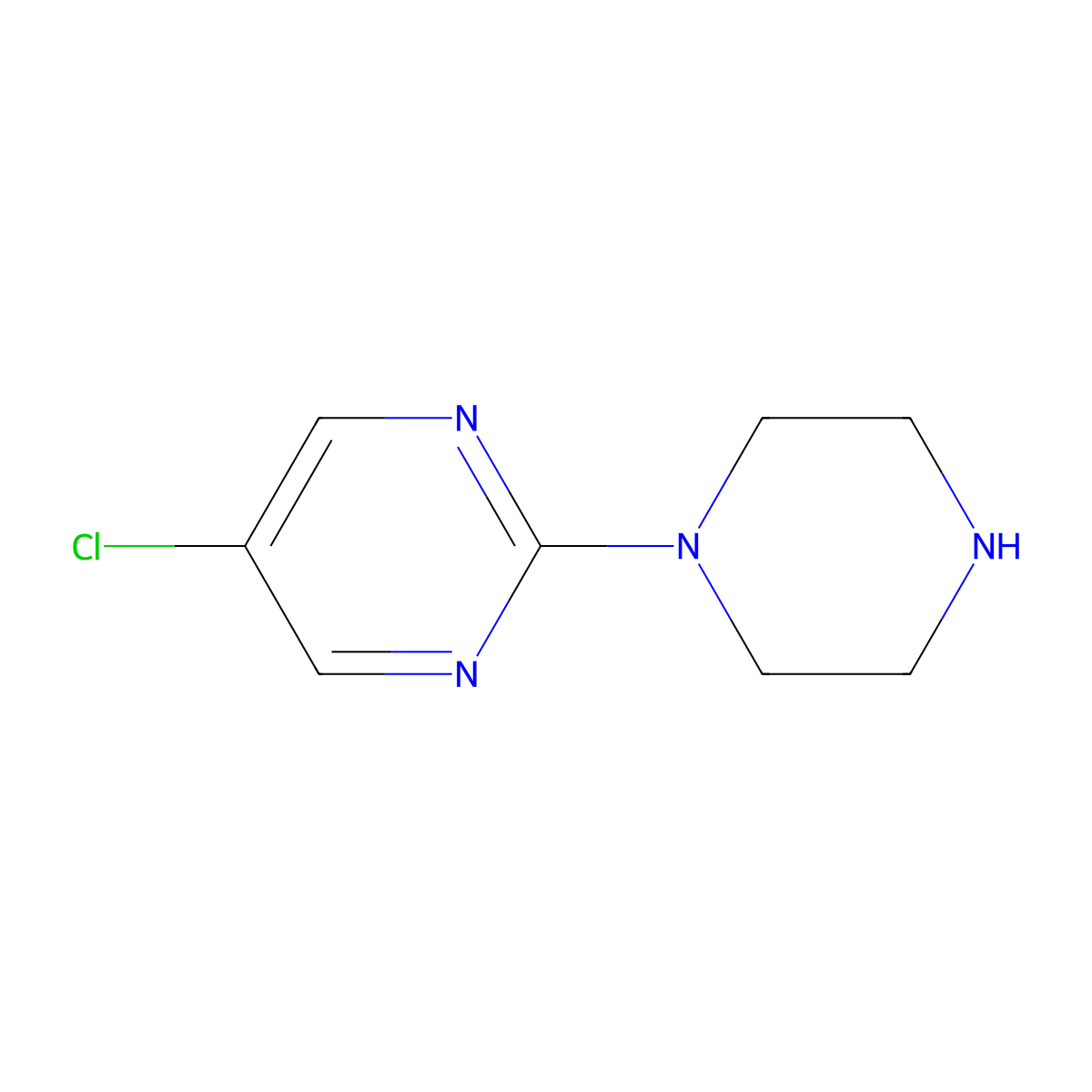 5-Chloro-2-(piperazin-1-YL)pyrimidine molecular structure, CAS 59215-40-6