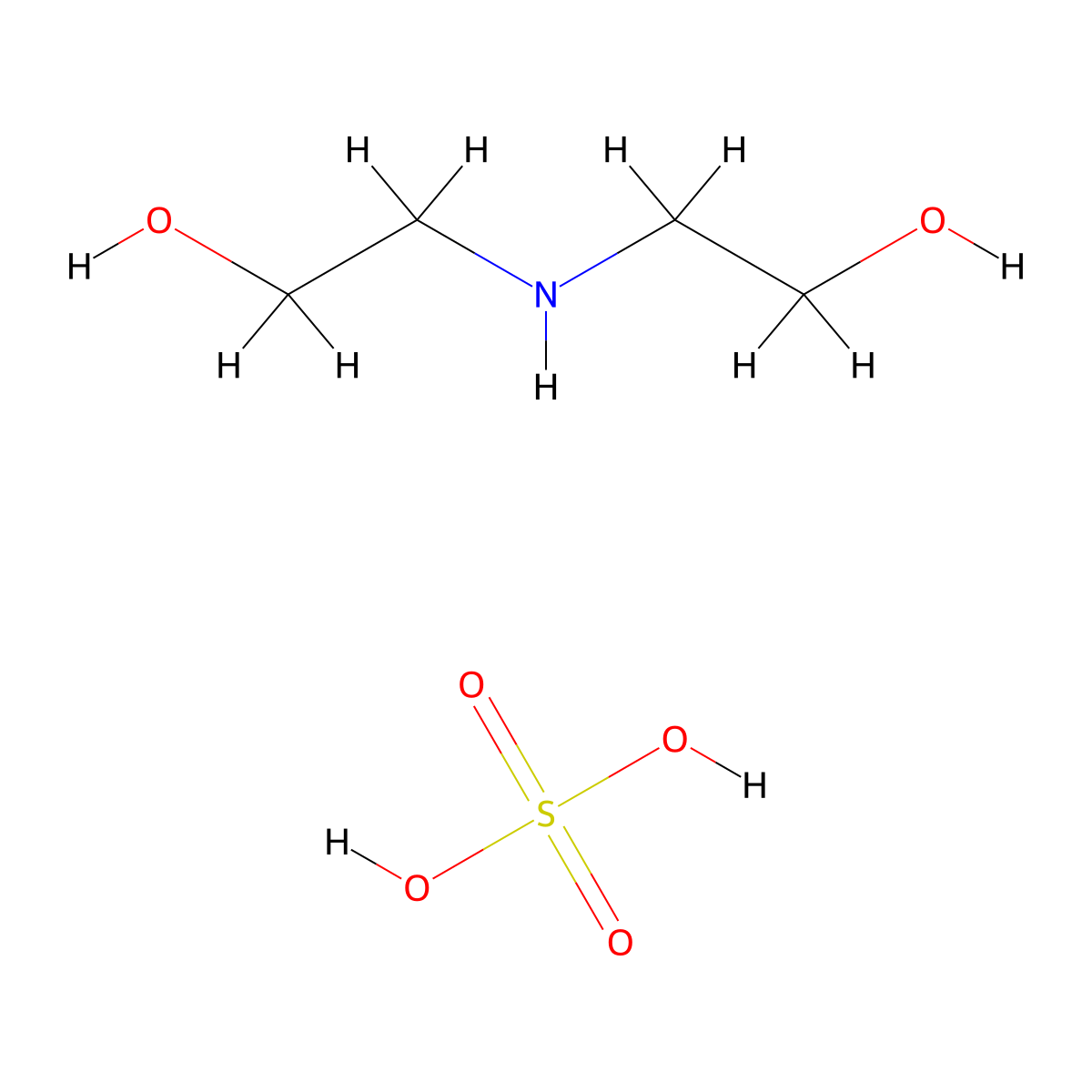 Ethanol, 2,2'-iminobis-, sulfate (1:1) molecular structure, CAS 59219-56-6
