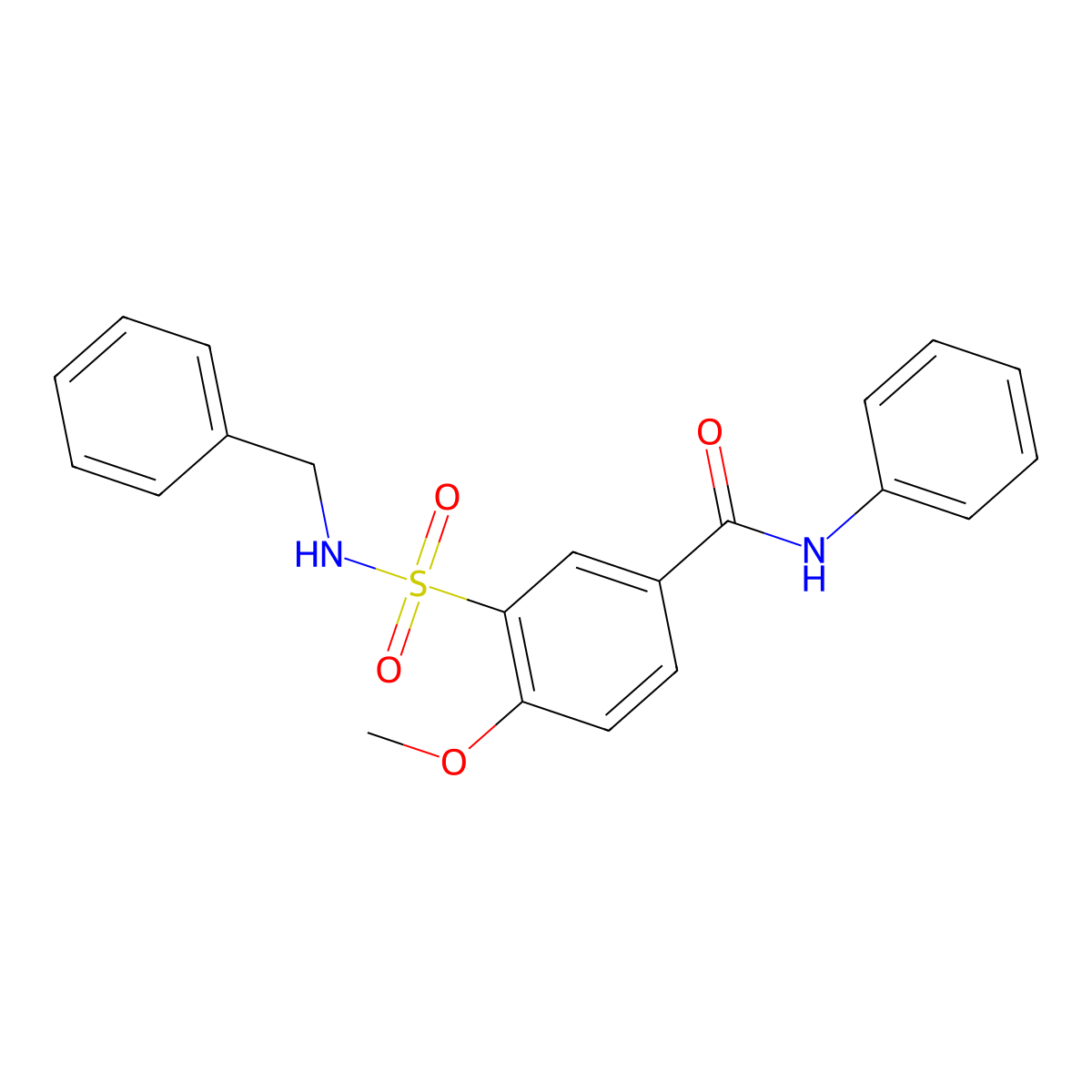 3-(benzylsulfamoyl)-4-methoxy-N-phenylbenzamide molecular structure, CAS 5922-05-4