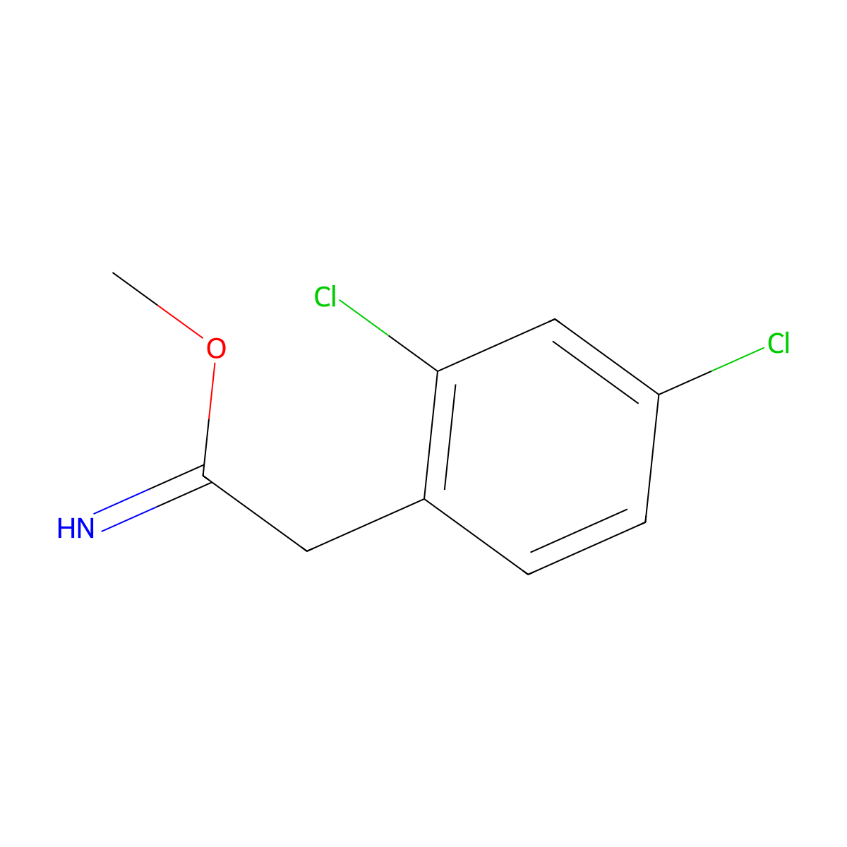 Methyl 2-(2,4-dichlorophenyl)ethanecarboximidate molecular structure, CAS 5922-06-5