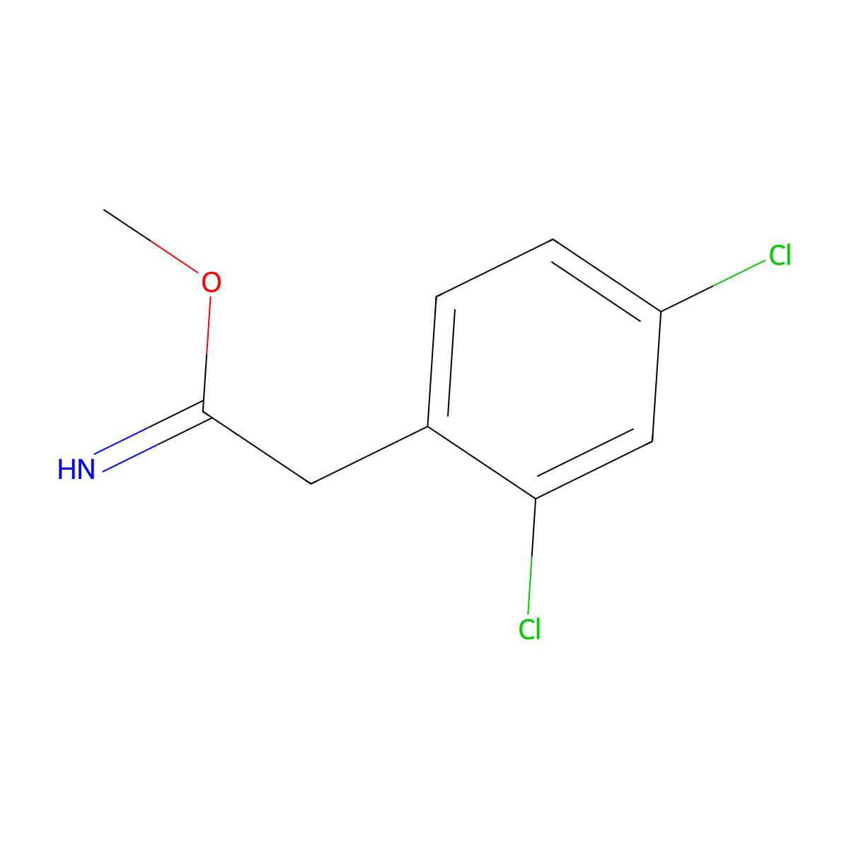 Methyl 2-(2,4-dichlorophenyl)ethanecarboximidate molecular structure, CAS 5922-06-5