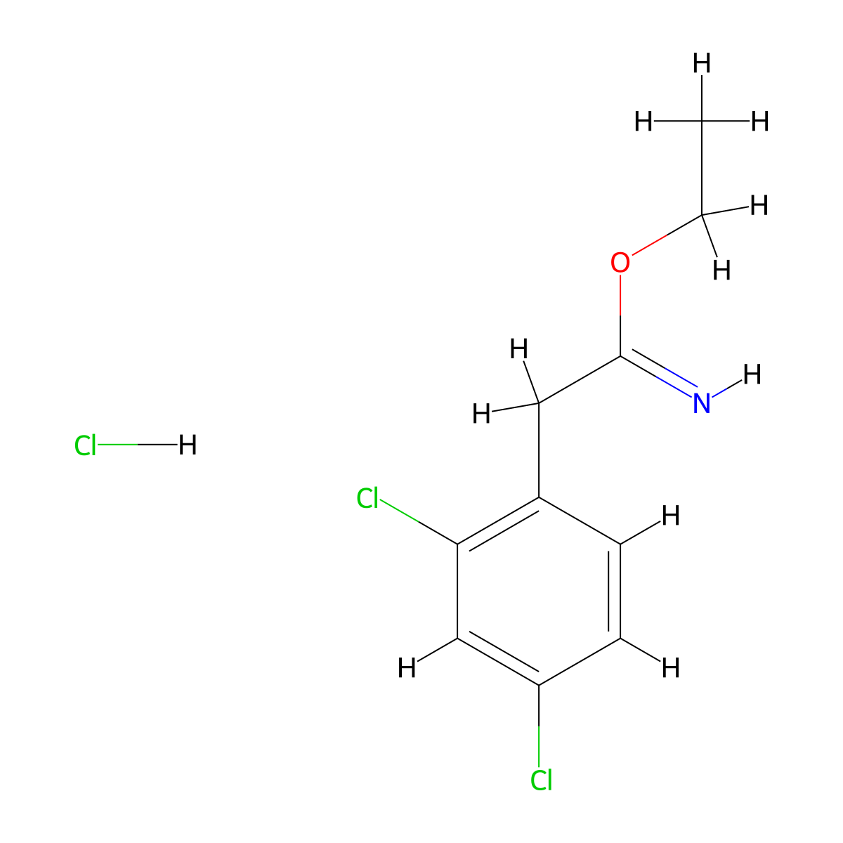 Ethyl 2-(2,4-dichlorophenyl)ethanecarboximidate hydrochloride molecular structure, CAS 5922-21-4