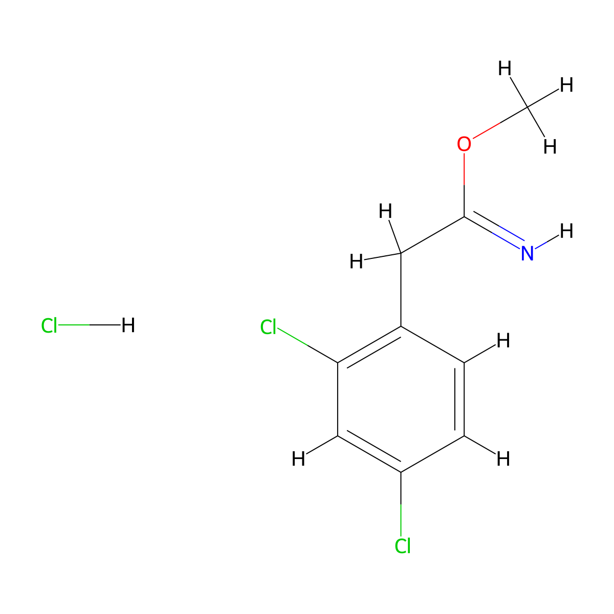 Methyl 2-(2,4-dichlorophenyl)ethanecarboximidate hydrochloride molecular structure, CAS 5922-22-5