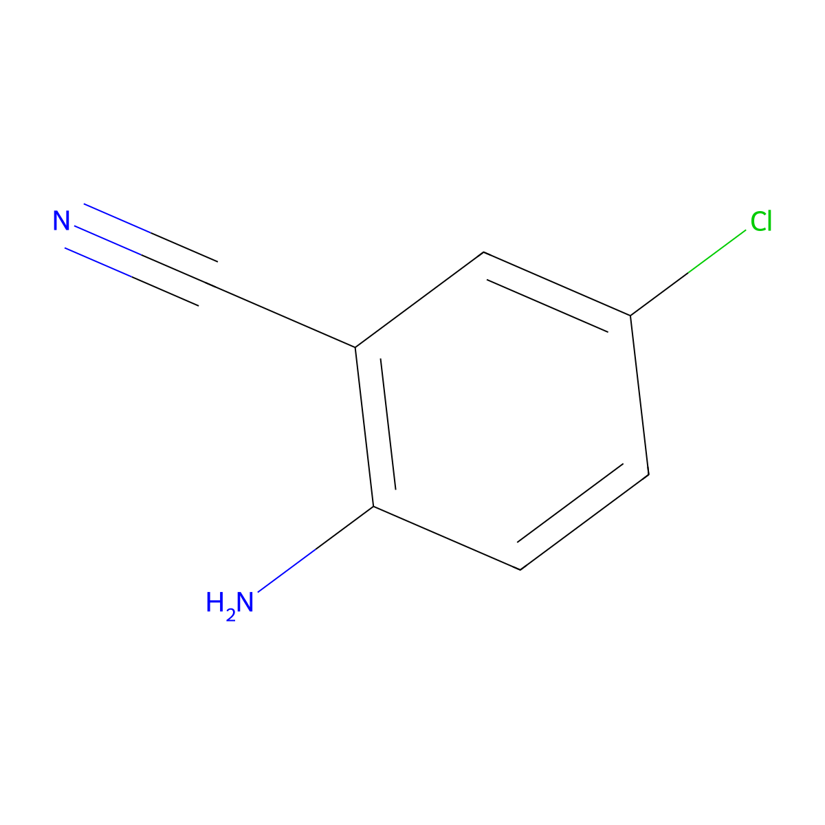 2-Amino-5-chlorobenzonitrile molecular structure, CAS 5922-60-1