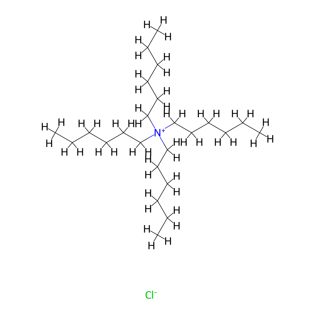 Tetrahexylammonium chloride molecular structure, CAS 5922-92-9