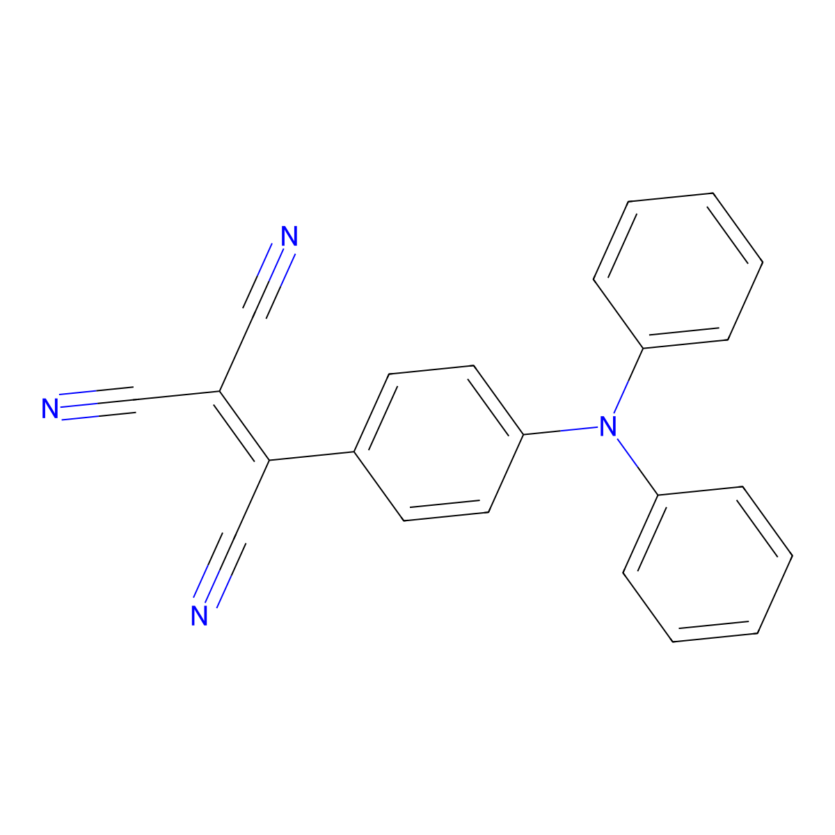 Ethenetricarbonitrile, [4-(diphenylamino)phenyl]- molecular structure, CAS 59223-16-4