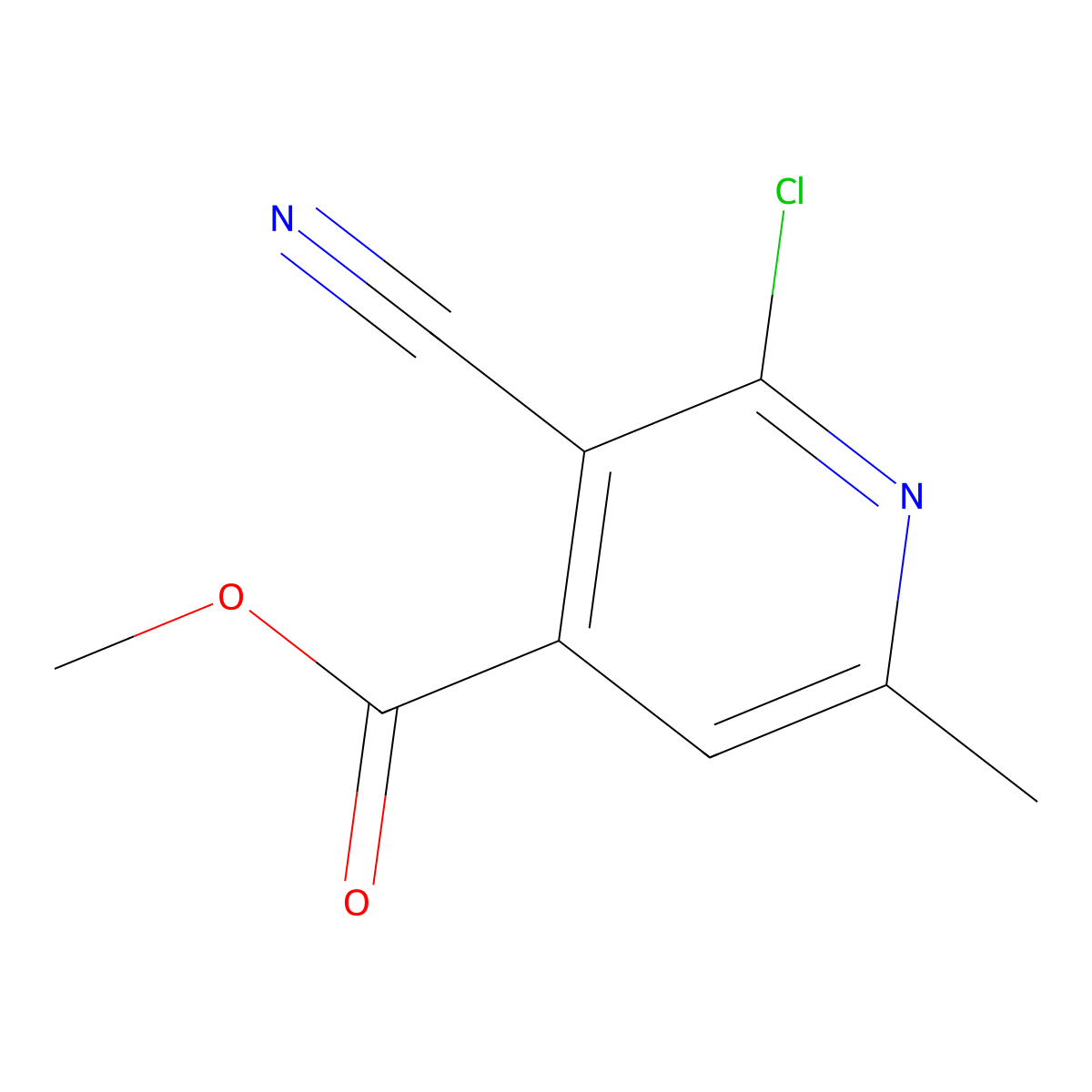 Methyl 2-chloro-3-cyano-6-methylisonicotinate molecular structure, CAS 59225-10-4