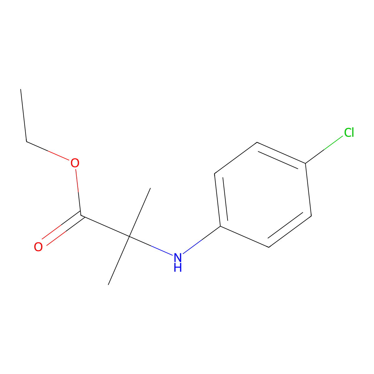 Ethyl 2-[(4-chlorophenyl)amino]-2-methylpropanoate molecular structure, CAS 59227-78-0