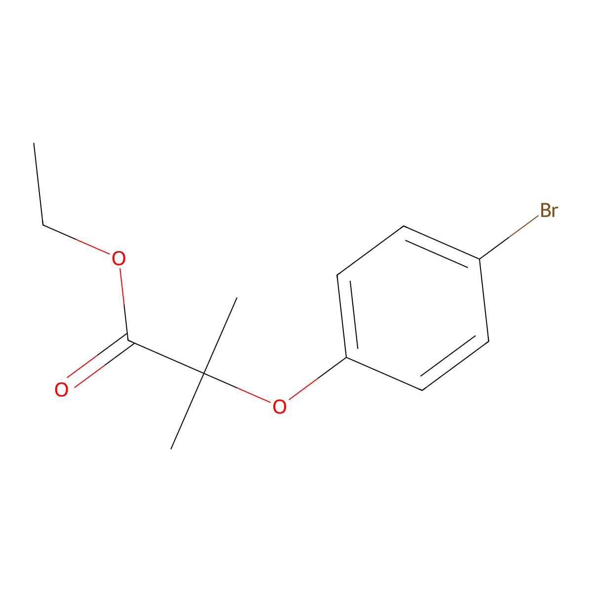 Ethyl 2-(4-bromophenoxy)-2-methylpropanoate molecular structure, CAS 59227-80-4