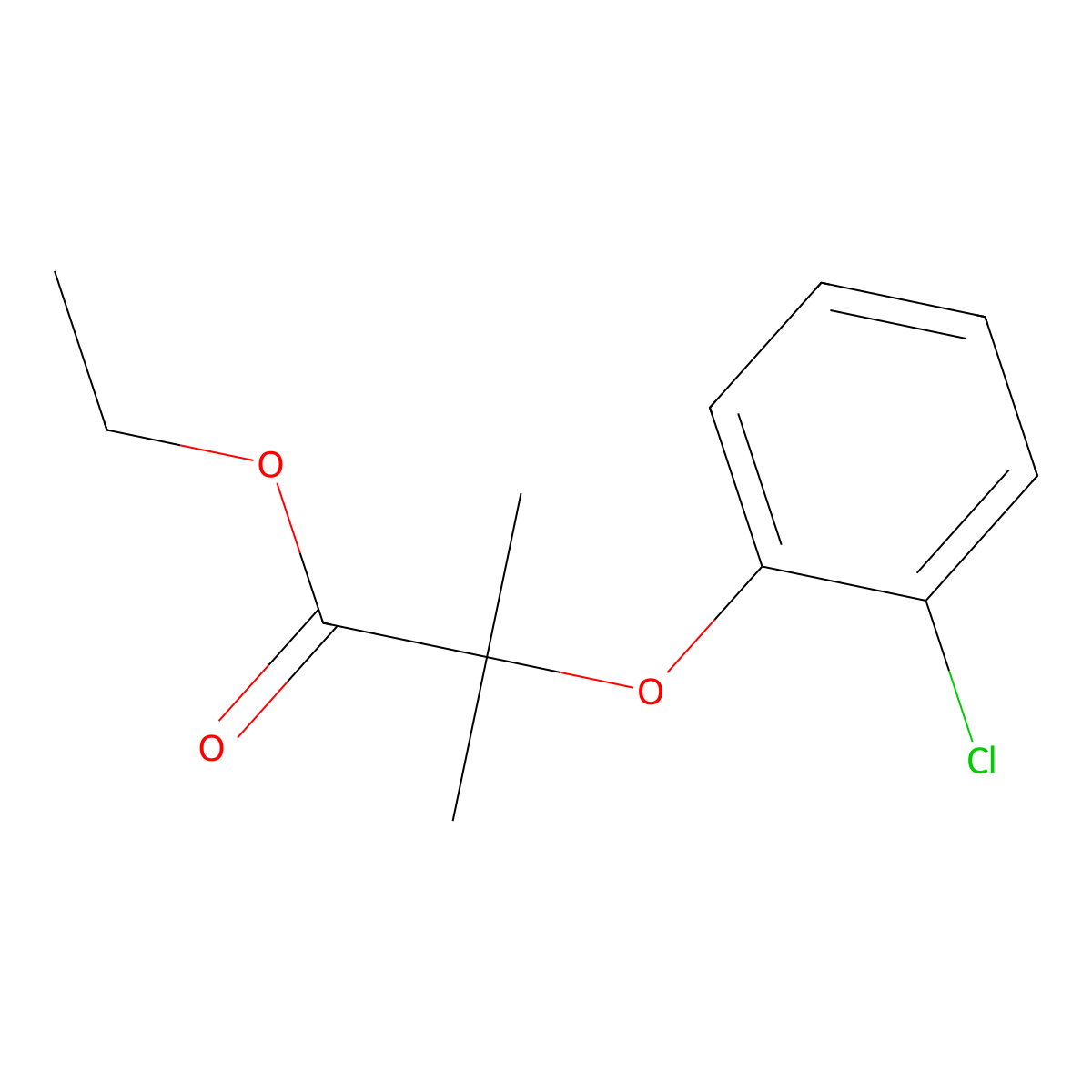 Ethyl 2-(2-chlorophenoxy)-2-methylpropanoate molecular structure, CAS 59227-81-5
