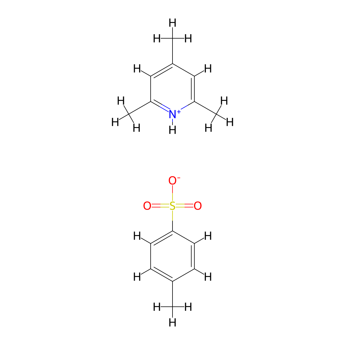 Collidinium p-toluenesulfonate molecular structure, CAS 59229-09-3