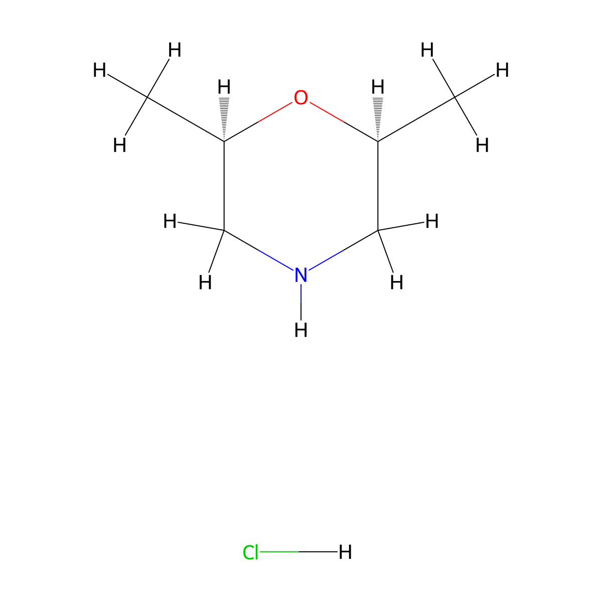 cis-2,6-Dimethylmorpholine hydrochloride molecular structure, CAS 59229-60-6