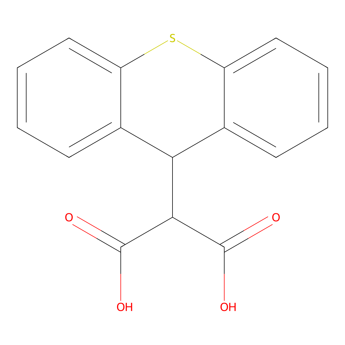 2-(9H-thioxanthen-9-yl)propanedioic acid molecular structure, CAS 5923-05-7