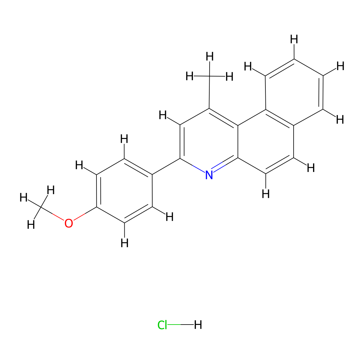 3-(4-Methoxyphenyl)-1-methylbenzo[f]quinoline hydrochloride molecular structure, CAS 5923-30-8