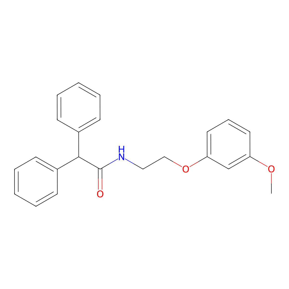 N-[2-(3-methoxyphenoxy)ethyl]-2,2-diphenylacetamide molecular structure, CAS 5923-34-2
