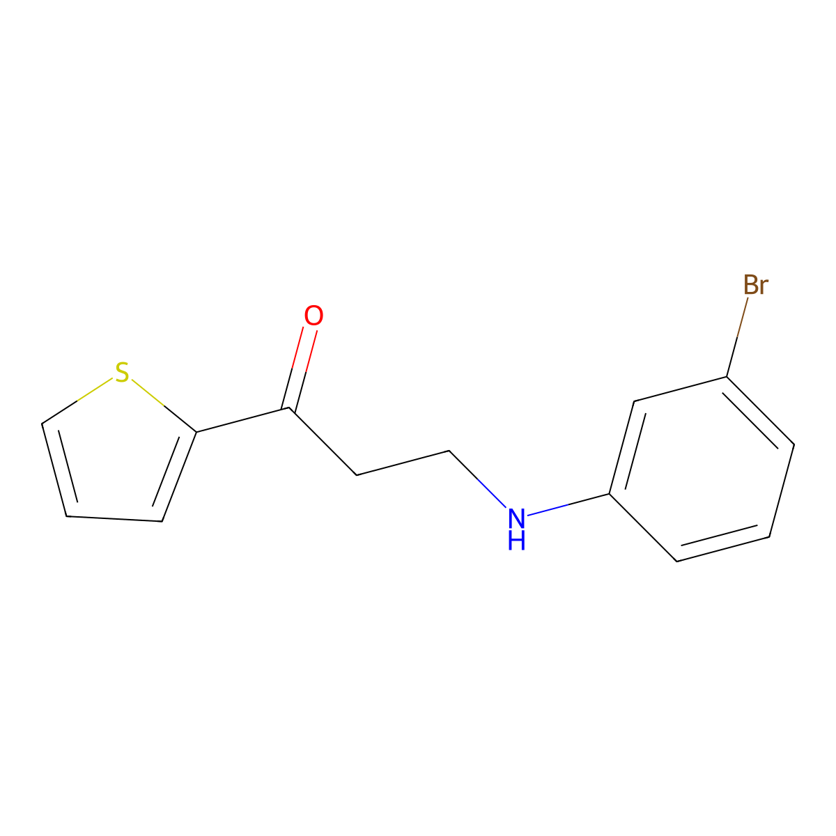 3-(3-Bromoanilino)-1-thiophen-2-ylpropan-1-one molecular structure, CAS 5923-42-2