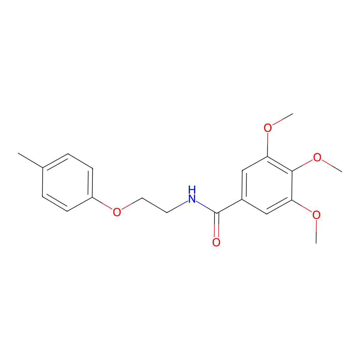 3,4,5-trimethoxy-N-[2-(4-methylphenoxy)ethyl]benzamide molecular structure, CAS 5923-77-3