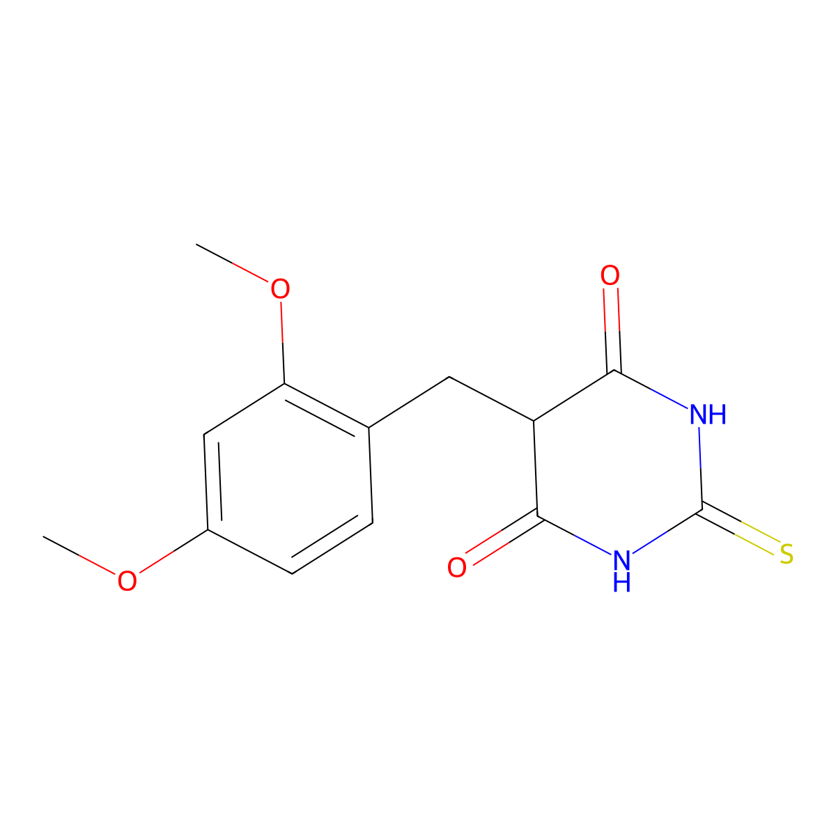 5-[(2,4-Dimethoxyphenyl)methyl]-2-sulfanylidene-1,3-diazinane-4,6-dione molecular structure, CAS 5923-80-8