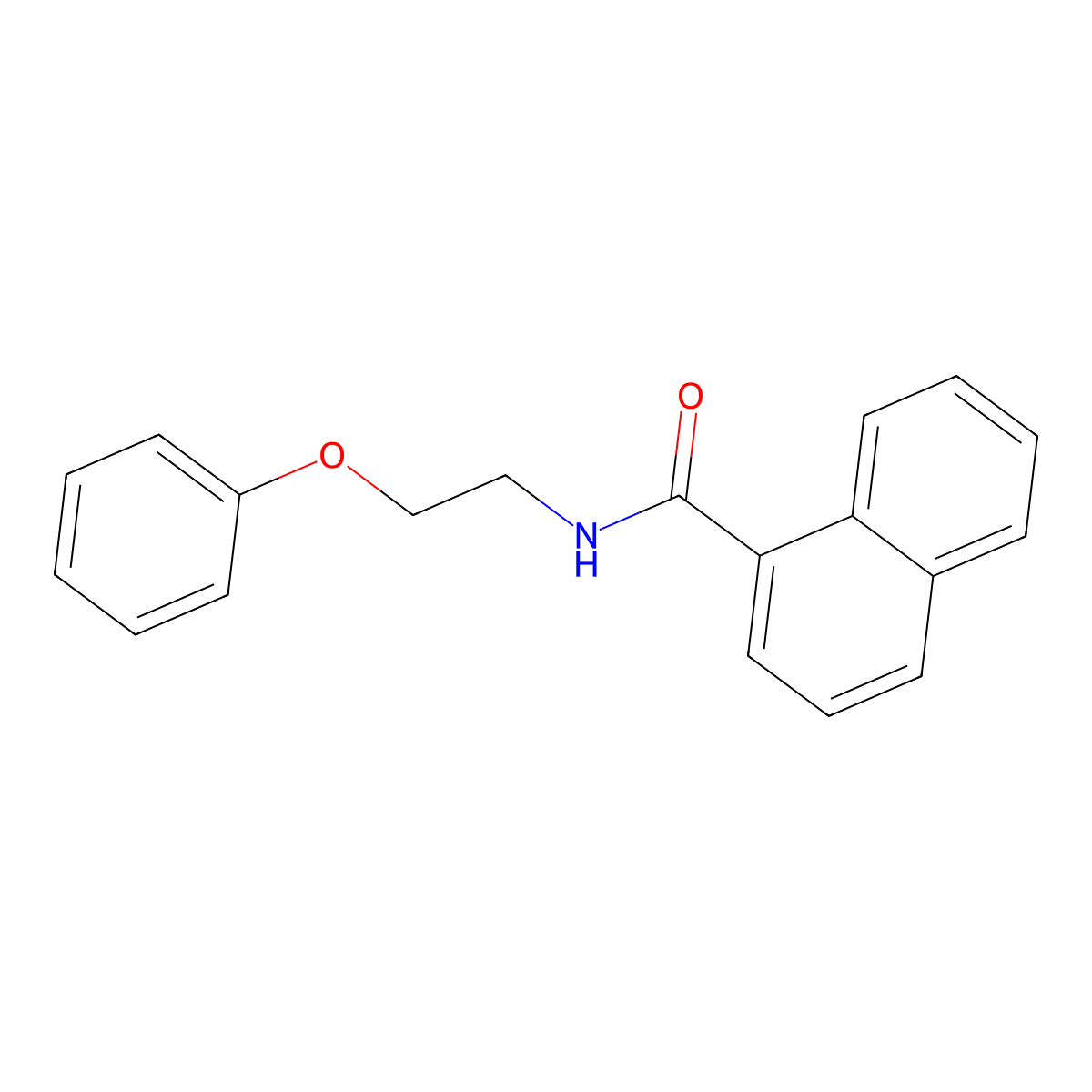 N-(2-phenoxyethyl)naphthalene-1-carboxamide molecular structure, CAS 5923-92-2