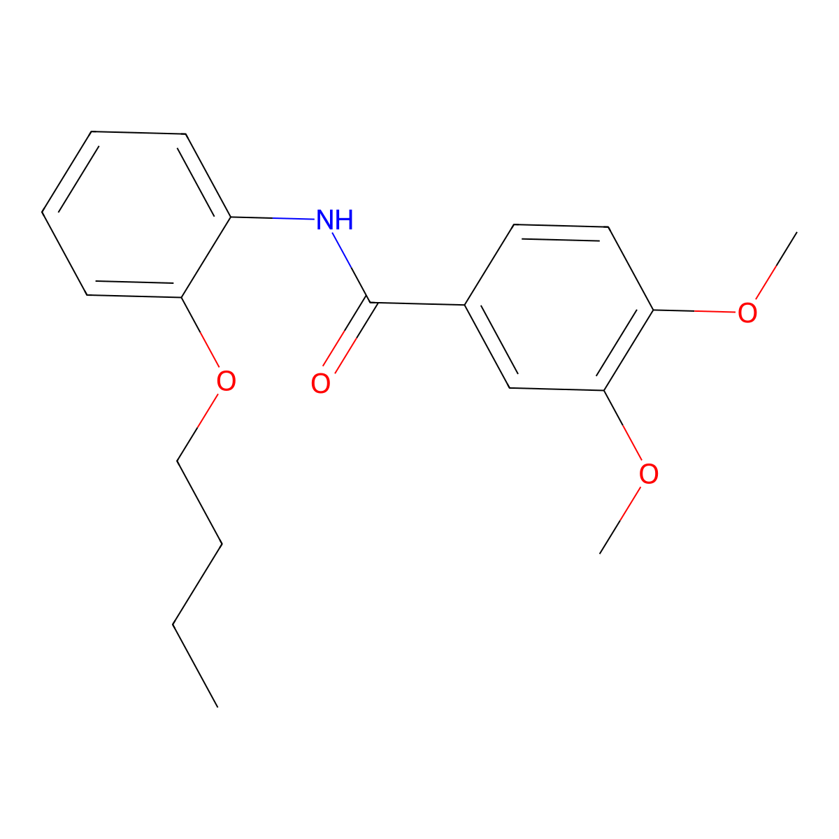 N-(2-butoxyphenyl)-3,4-dimethoxybenzamide molecular structure, CAS 5923-93-3