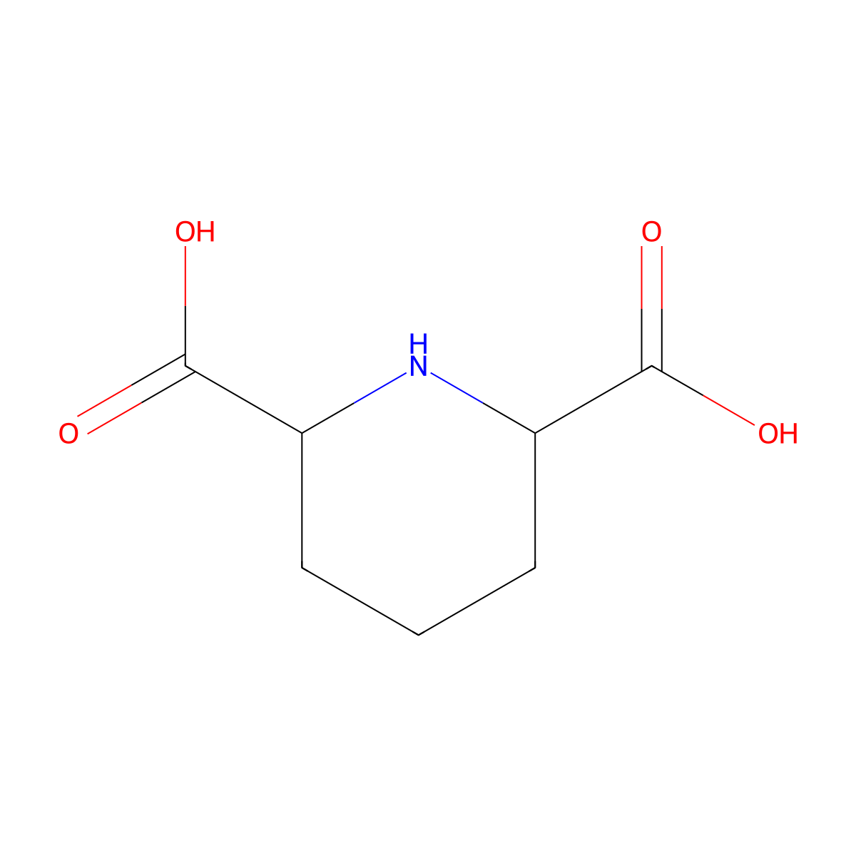 cis-Piperidine-2,6-dicarboxylic acid molecular structure, CAS 59234-40-1