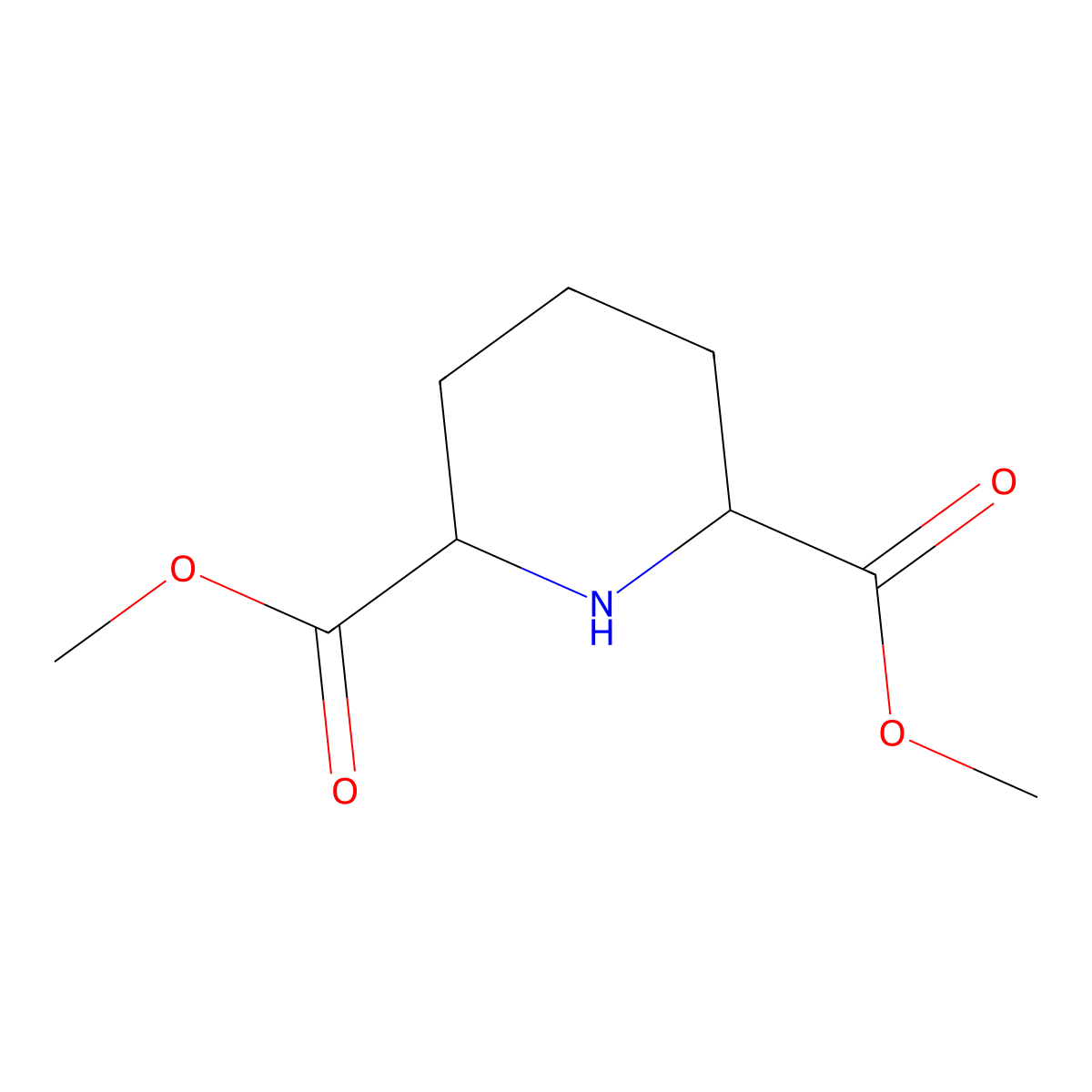 rac-2,6-dimethyl (2R,6S)-piperidine-2,6-dicarboxylate molecular structure, CAS 59234-46-7