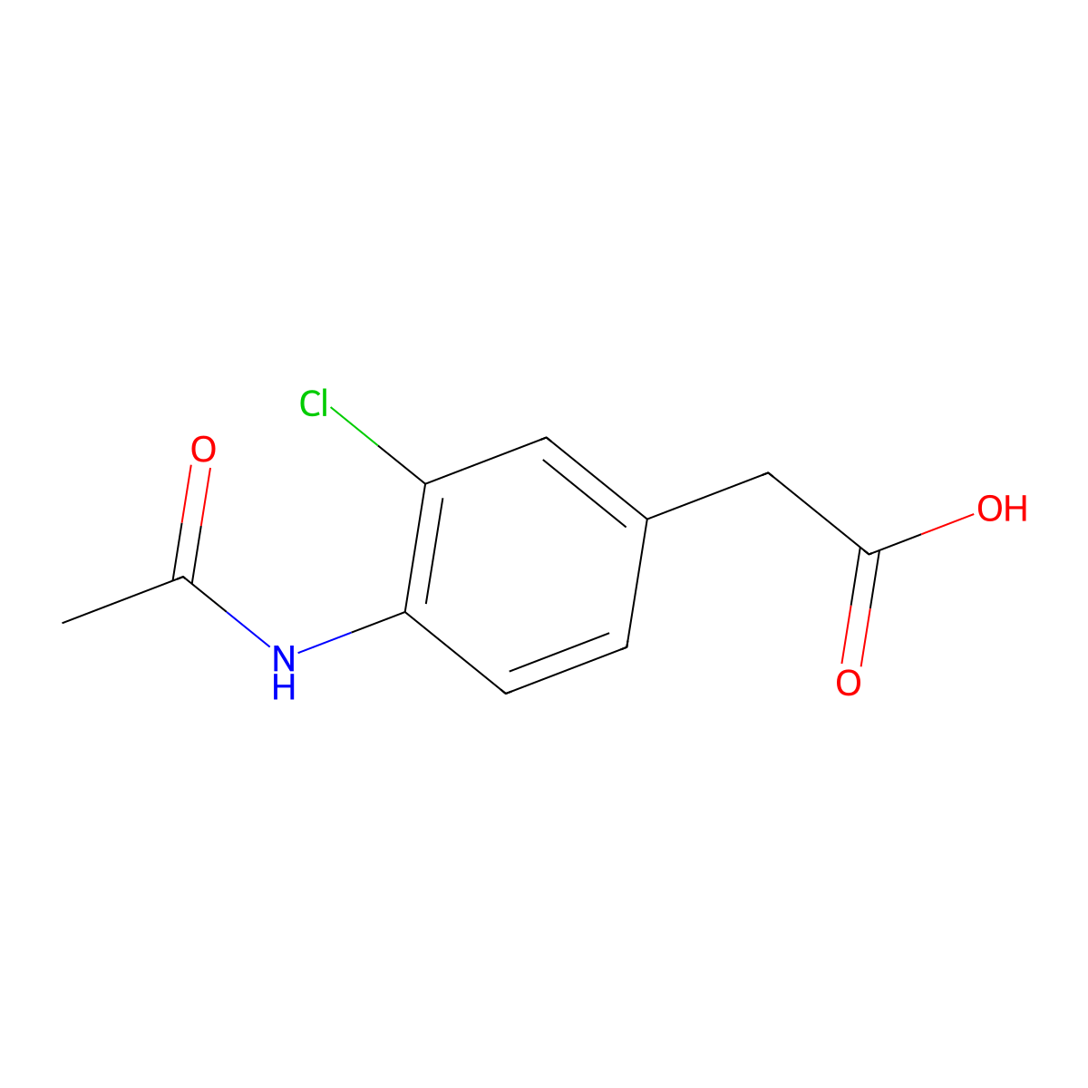 2-(3-Chloro-4-acetamidophenyl)acetic acid molecular structure, CAS 59235-32-4