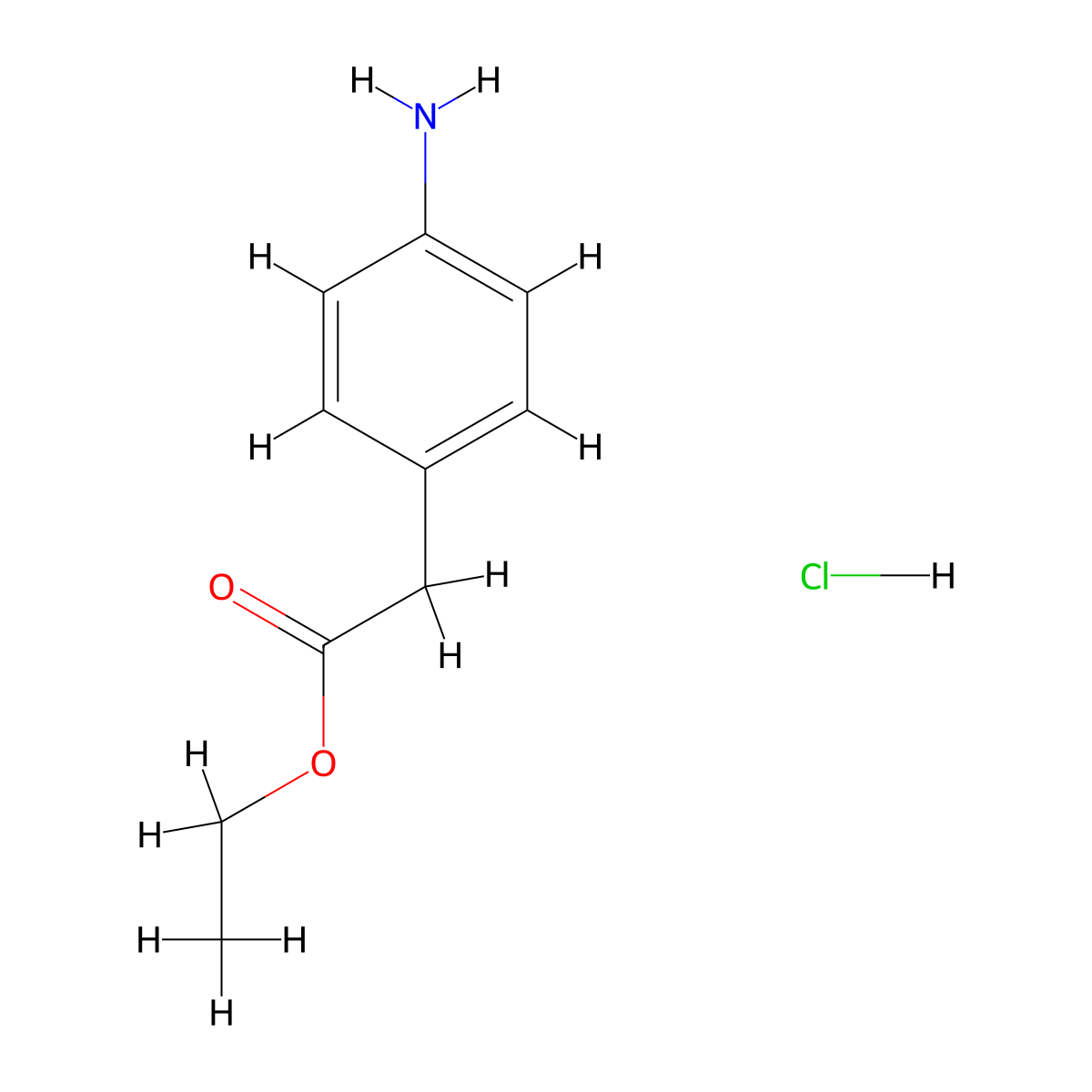 Ethyl (4-aminophenyl)acetate--hydrogen chloride (1/1) molecular structure, CAS 59235-35-7