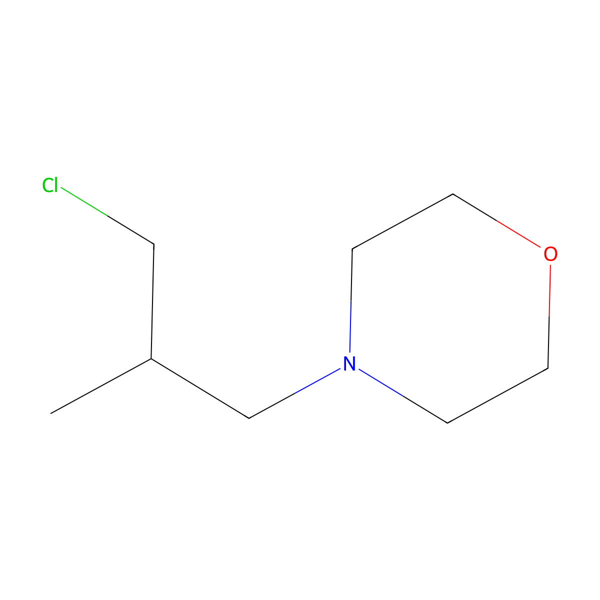 4-(3-Chloro-2-methylpropyl)morpholine molecular structure, CAS 59235-84-6