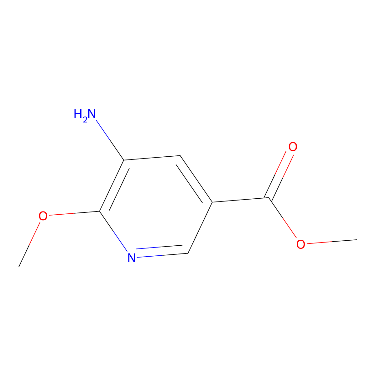Methyl 5-amino-6-methoxynicotinate molecular structure, CAS 59237-50-2