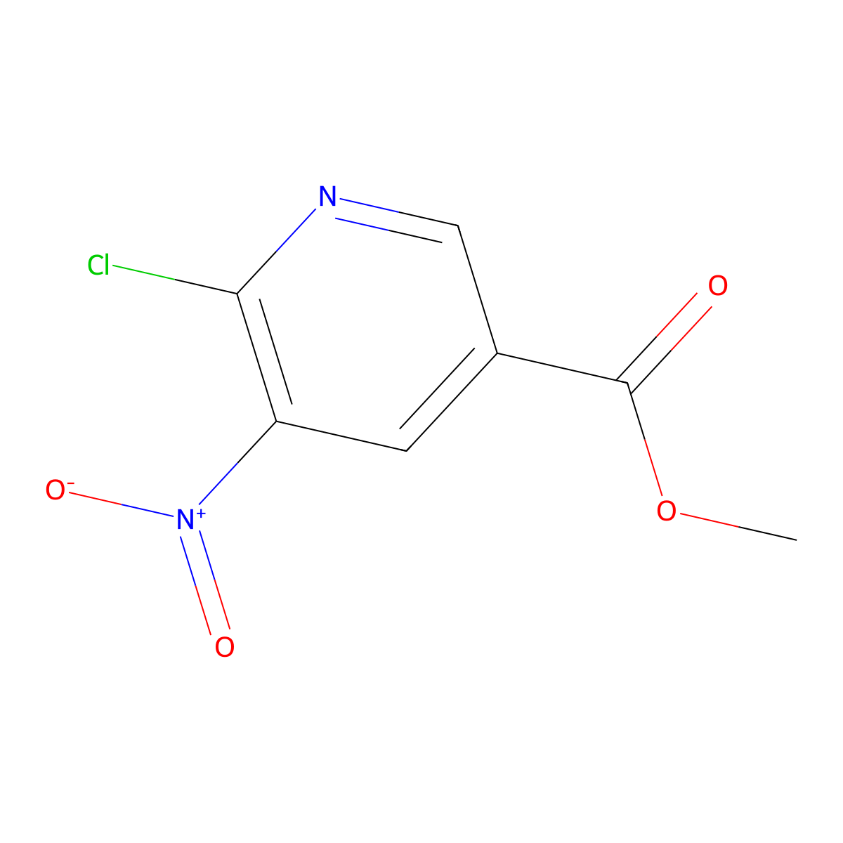 Methyl 6-chloro-5-nitronicotinate molecular structure, CAS 59237-53-5