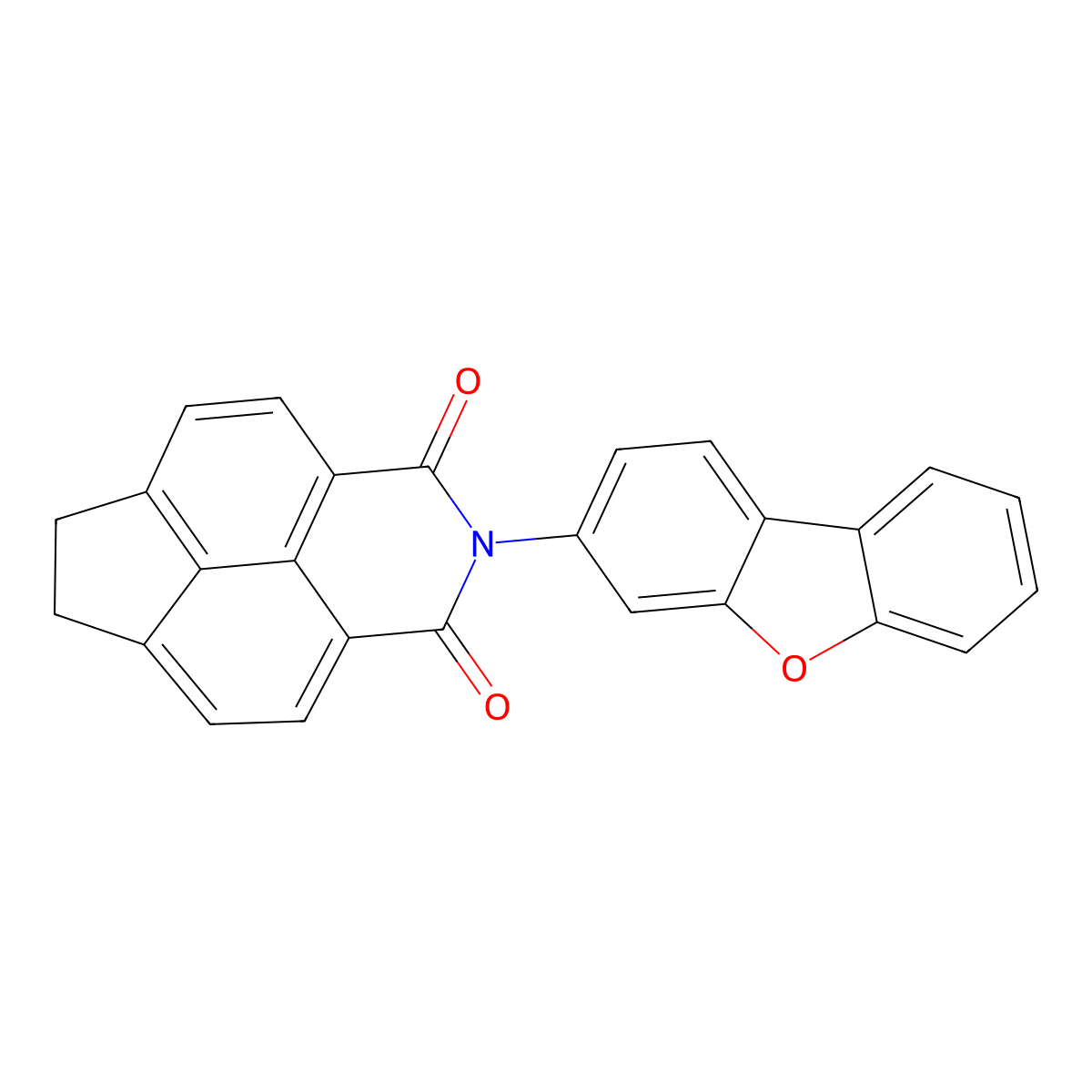 2-dibenzo[b,d]furan-3-yl-6,7-dihydro-1H-indeno[6,7,1-def]isoquinoline-1,3(2H)-dione molecular structure, CAS 5924-04-9