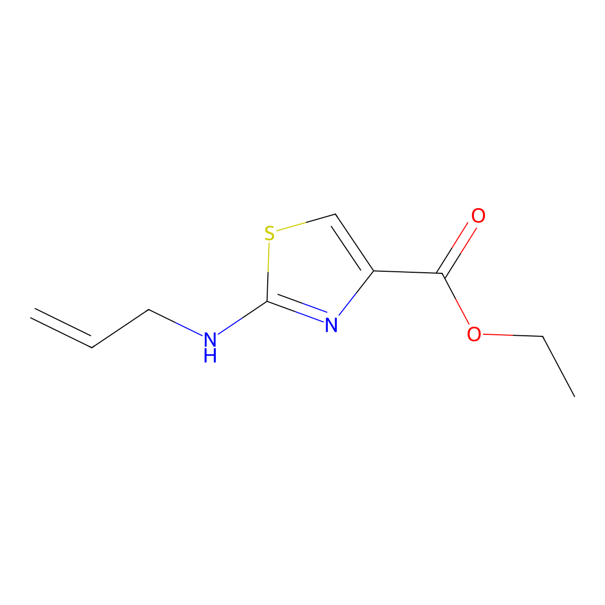 Ethyl 2-[(prop-2-en-1-yl)amino]-1,3-thiazole-4-carboxylate molecular structure, CAS 5924-08-3