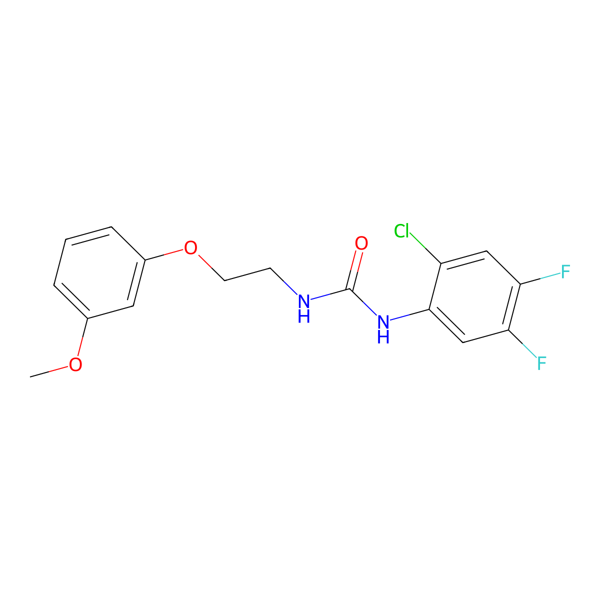 N-(2-Chloro-4,5-difluorophenyl)-N'-[2-(3-methoxyphenoxy)ethyl]urea molecular structure, CAS 5924-10-7
