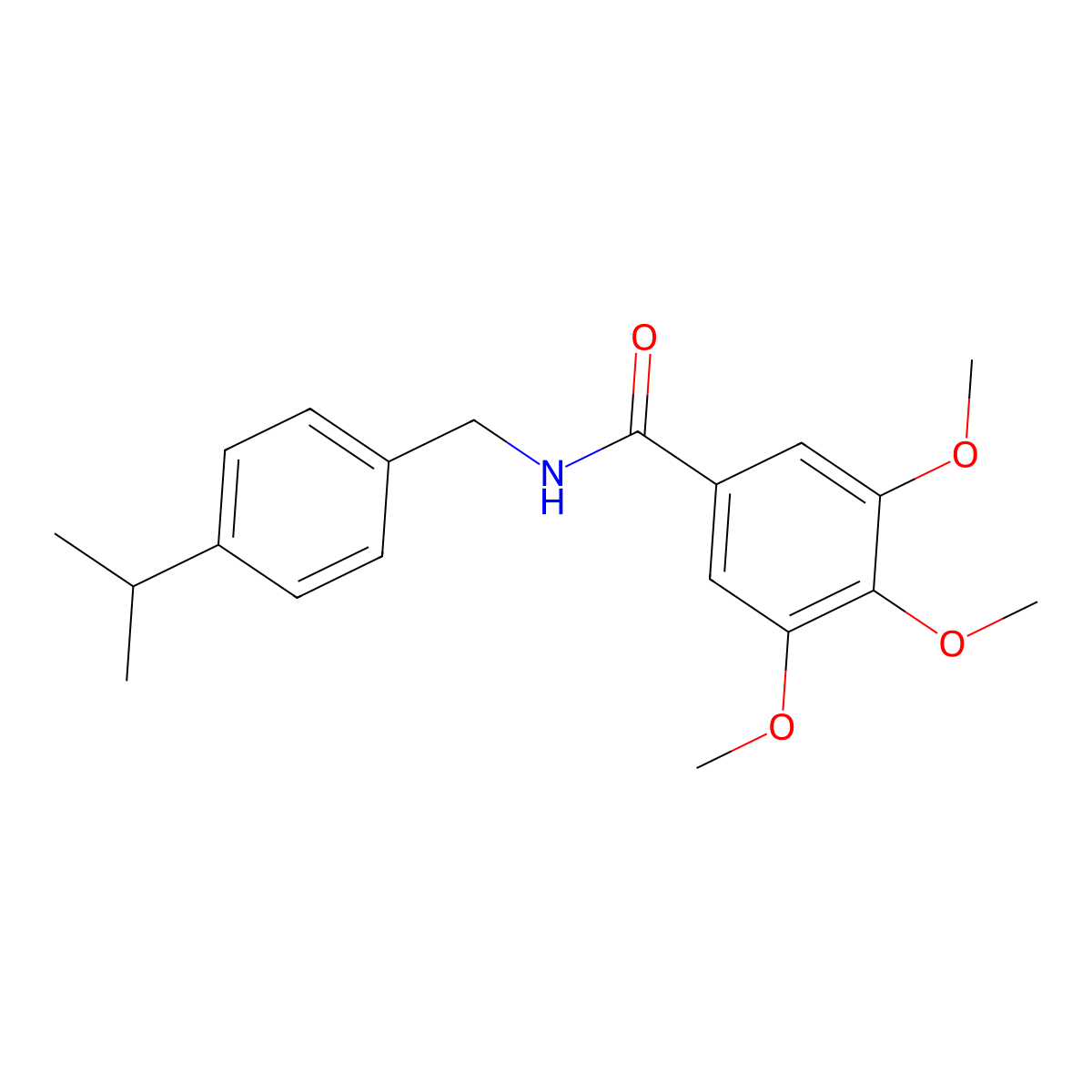 3,4,5-trimethoxy-N-[(4-propan-2-ylphenyl)methyl]benzamide molecular structure, CAS 5924-16-3